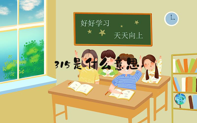 315是什么意思 