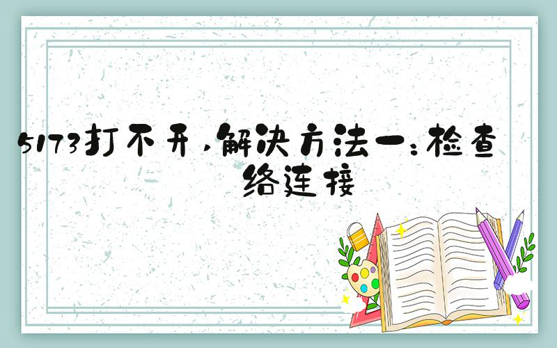 5173打不开 解决方法一：检查网络连接