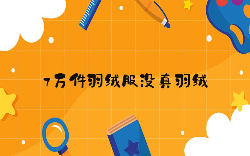 7万件羽绒服没真羽绒