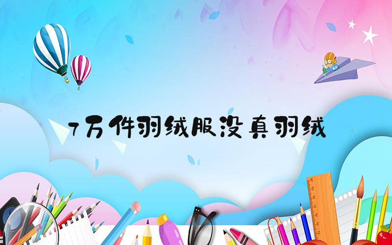 7万件羽绒服没真羽绒