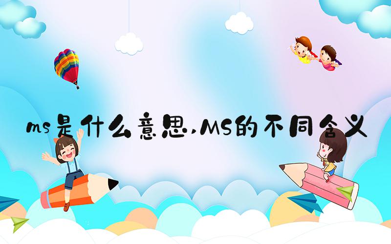 ms是什么意思 MS的不同含义
