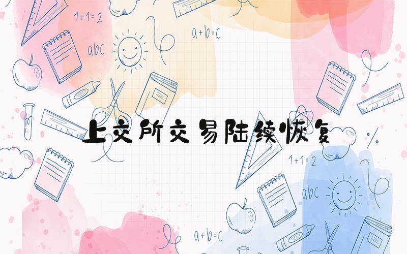 上交所交易陆续恢复