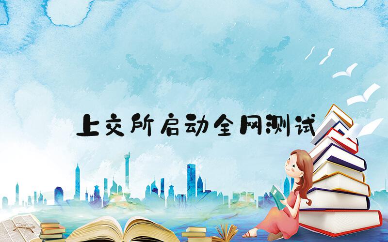 上交所启动全网测试
