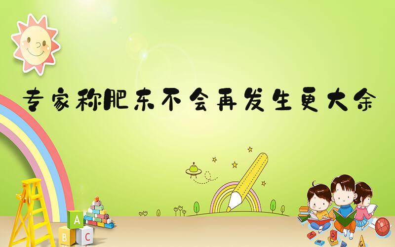 专家称肥东不会再发生更大余震