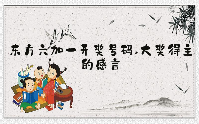 东方六加一开奖号码 大奖得主的感言