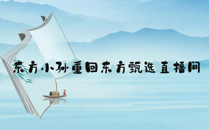 东方小孙重回东方甄选直播间