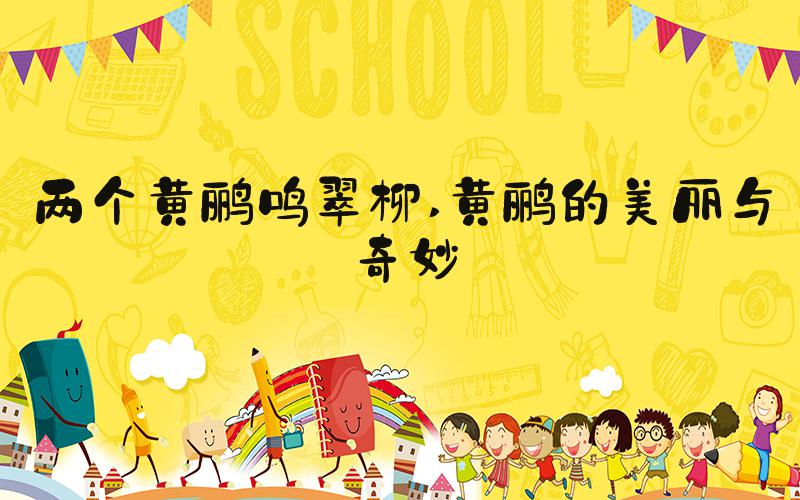 两个黄鹂鸣翠柳 黄鹂的美丽与奇妙