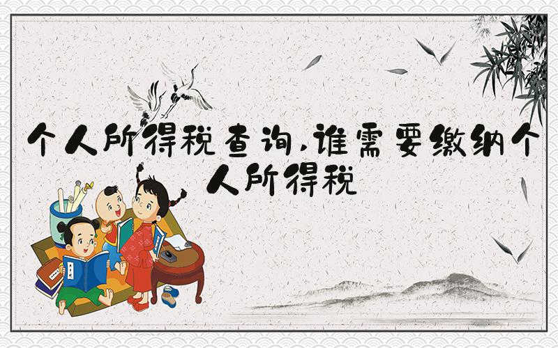 个人所得税查询 谁需要缴纳个人所得税