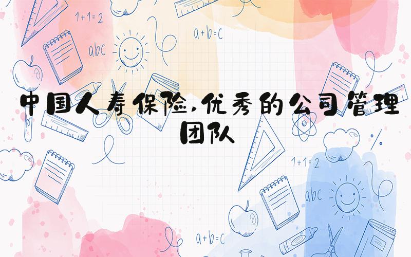 中国人寿保险 优秀的公司管理团队