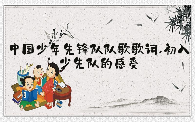 中国少年先锋队队歌歌词 初入少先队的感受