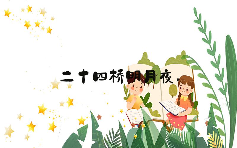 二十四桥明月夜 