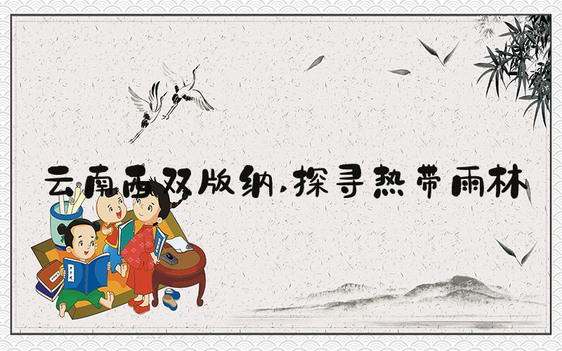 云南西双版纳 探寻热带雨林