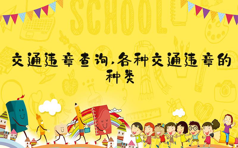 交通违章查询 各种交通违章的种类