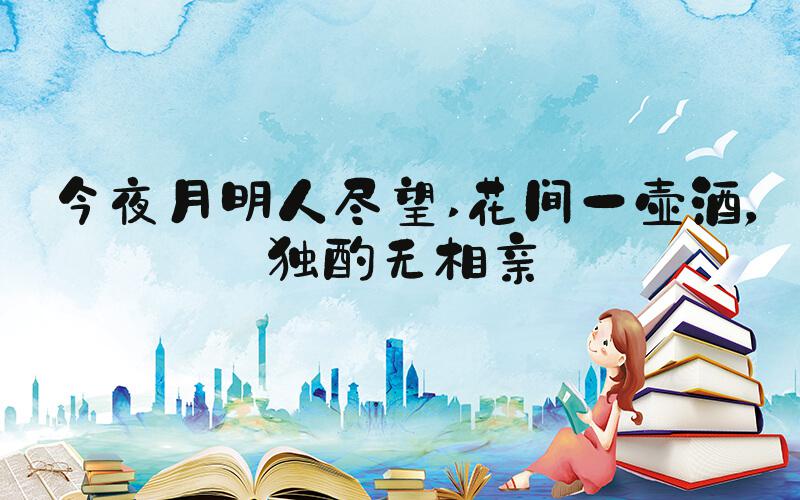 今夜月明人尽望 花间一壶酒，独酌无相亲