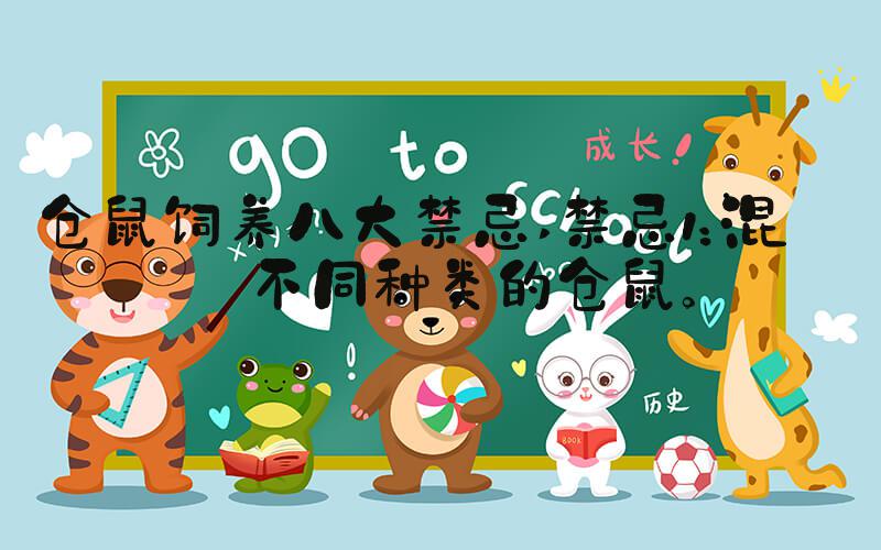 仓鼠饲养八大禁忌 禁忌1：混养不同种类的仓鼠。
