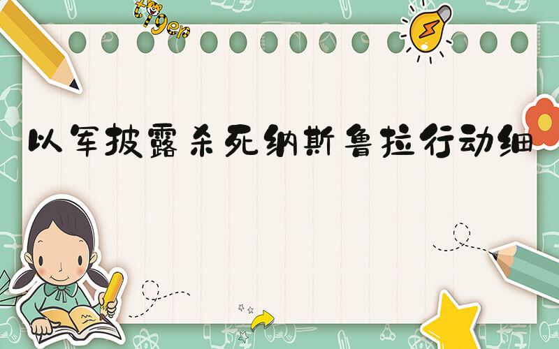 以军披露杀死纳斯鲁拉行动细节