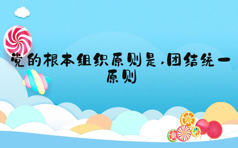 党的根本组织原则是 团结统一原则