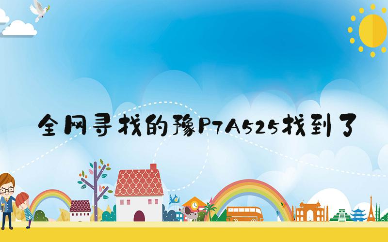 全网寻找的豫P7A525找到了