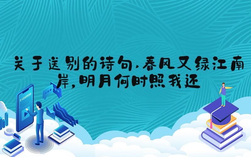 关于送别的诗句 春风又绿江南岸，明月何时照我还