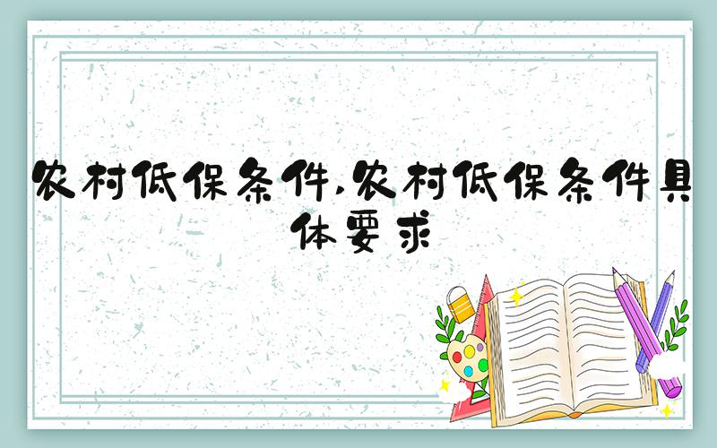 农村低保条件 农村低保条件具体要求