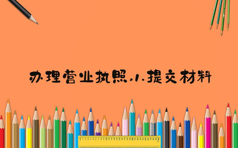 办理营业执照 1.提交材料