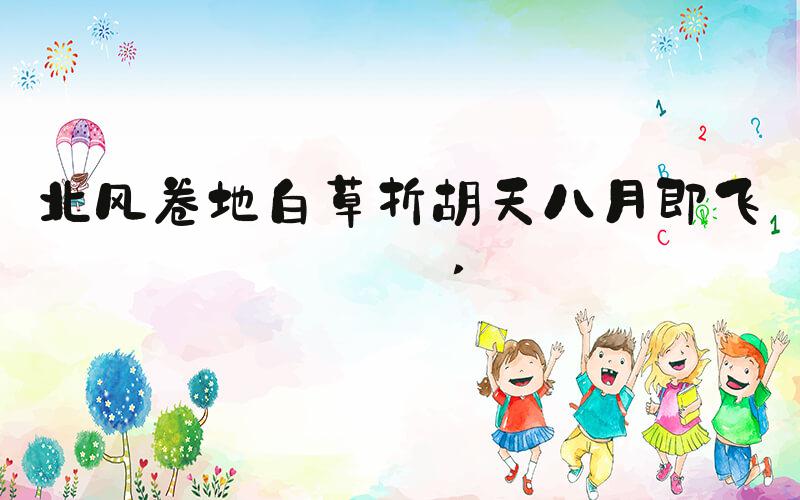 北风卷地白草折胡天八月即飞雪 