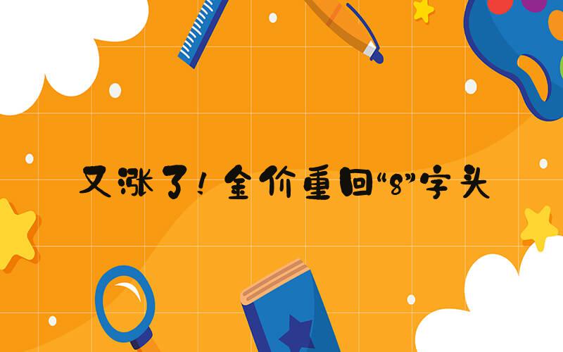 又涨了！金价重回“8”字头