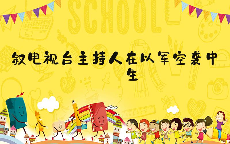 叙电视台主持人在以军空袭中丧生