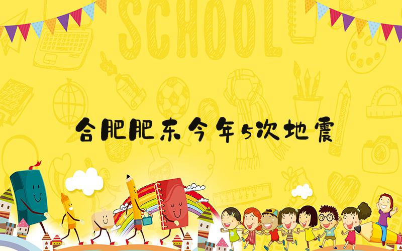 合肥肥东今年5次地震