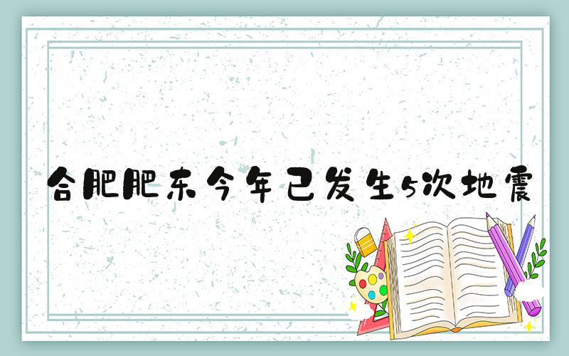 合肥肥东今年已发生5次地震