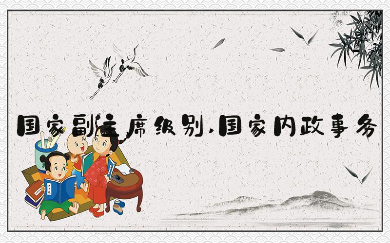 国家副主席级别 国家内政事务