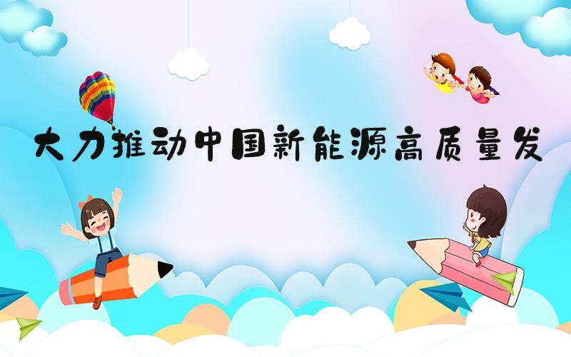大力推动中国新能源高质量发展