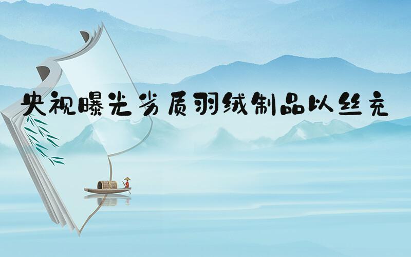央视曝光劣质羽绒制品以丝充绒