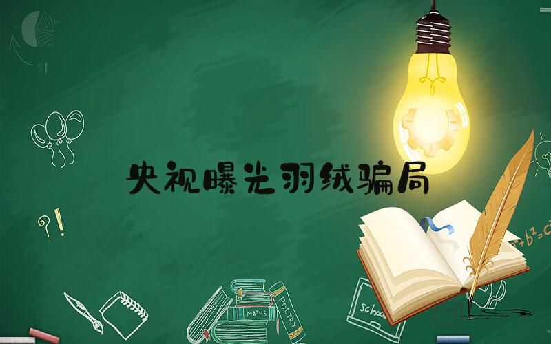 央视曝光羽绒骗局