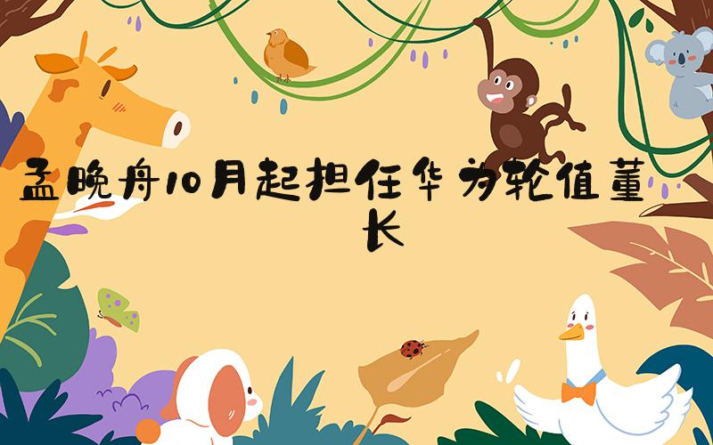 孟晚舟10月起担任华为轮值董事长