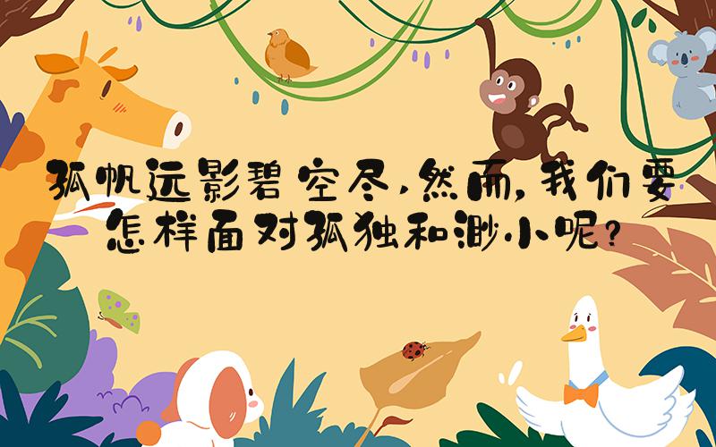 孤帆远影碧空尽 然而，我们要怎样面对孤独和渺小呢？