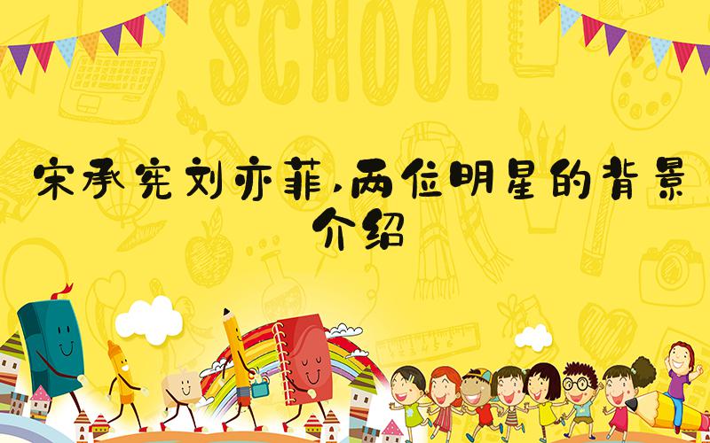 宋承宪刘亦菲 两位明星的背景介绍