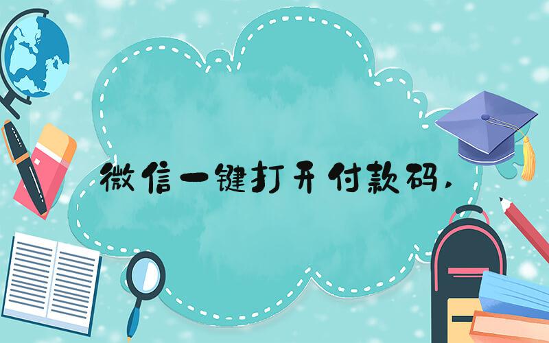 微信一键打开付款码 