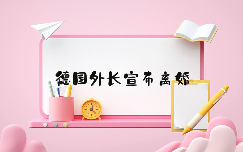 德国外长宣布离婚
