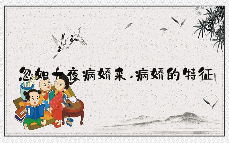 忽如一夜病娇来 病娇的特征