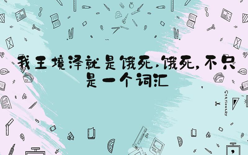 我王境泽就是饿死 饿死，不只是一个词汇