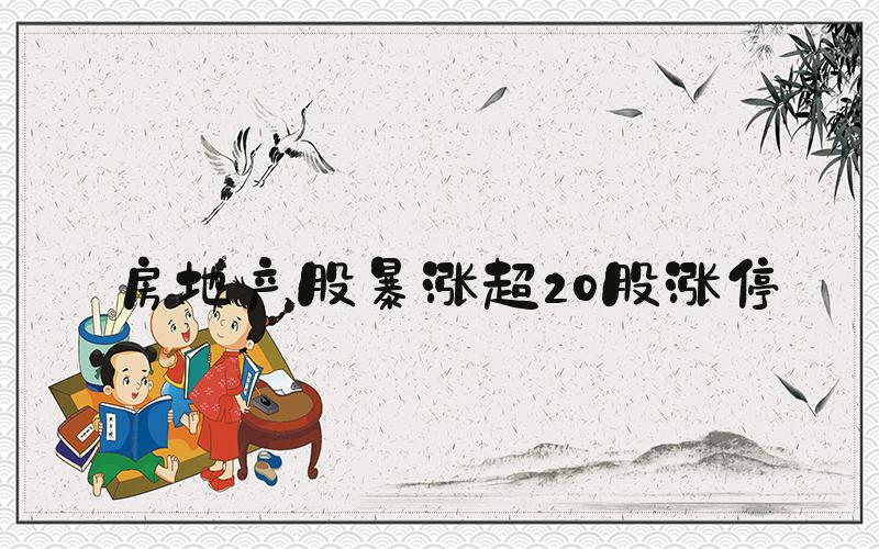 房地产股暴涨超20股涨停