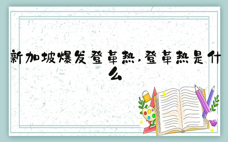 新加坡爆发登革热 登革热是什么