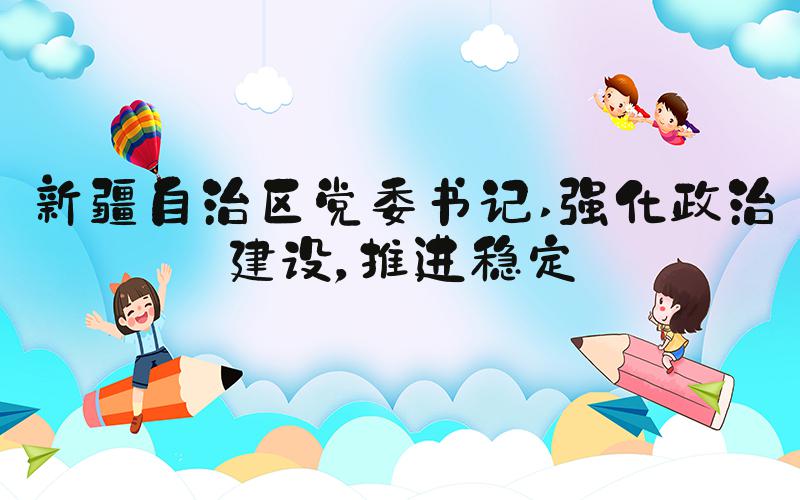 新疆自治区党委书记 强化政治建设，推进稳定
