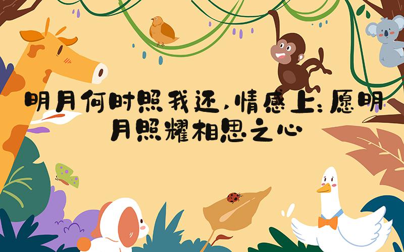 明月何时照我还 情感上：愿明月照耀相思之心