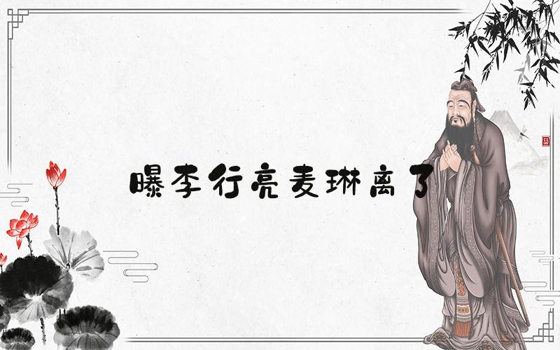 曝李行亮麦琳离了