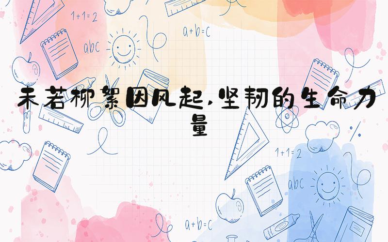 未若柳絮因风起 坚韧的生命力量
