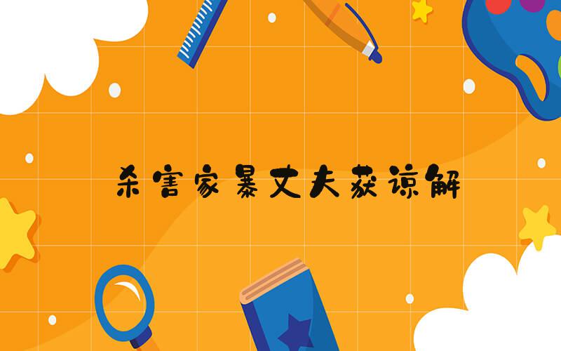 杀害家暴丈夫获谅解