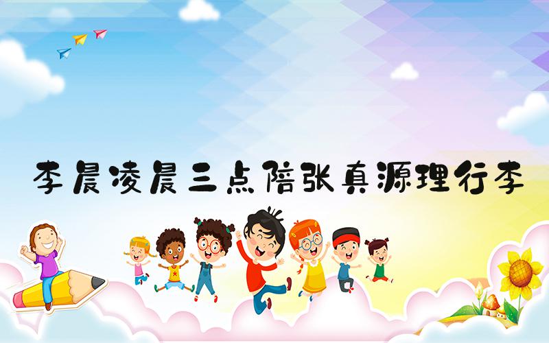 李晨凌晨三点陪张真源理行李