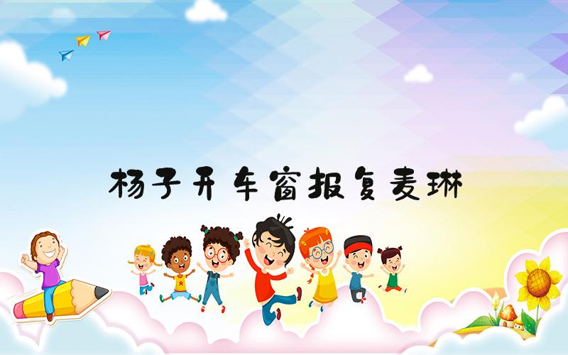 杨子开车窗报复麦琳